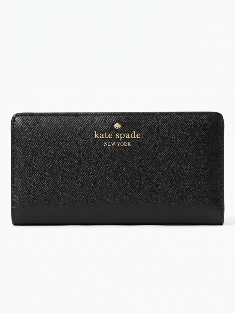 kate spade Black Saffiano Wallet with Gold Logo